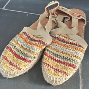 Picon shoes espadrilles Colorful Espadrille Flats size 9.5 nwot stretch